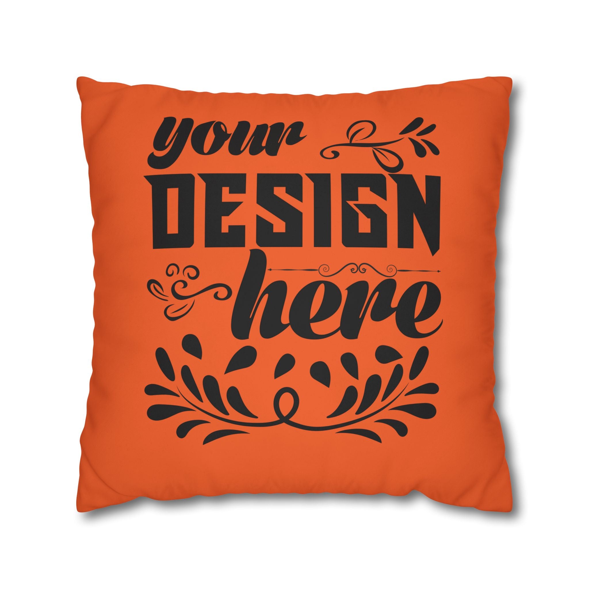 Customizable Square Poly Canvas Pillowcase with Concealed Zipper Closure