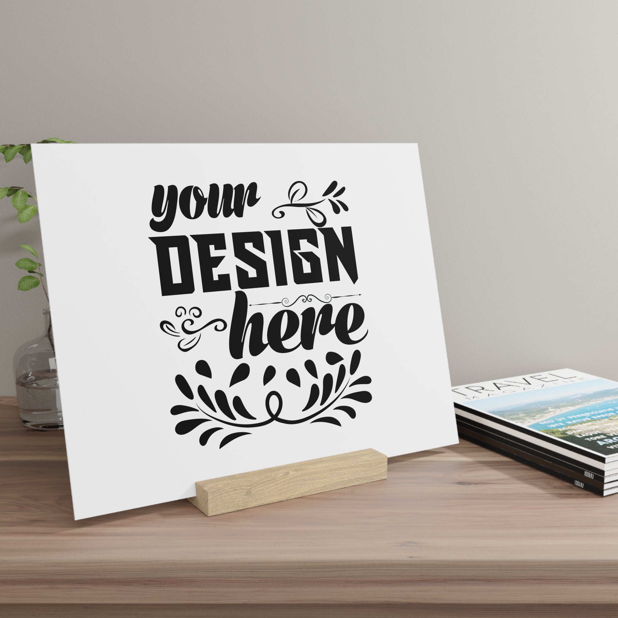 Customizable Gallery Board with Wooden Stand 1.8mm Giclée Print