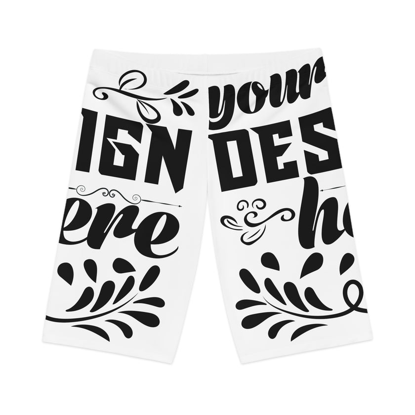 Customizable Womens Bike Shorts All Over Print Mid Waist Stretch