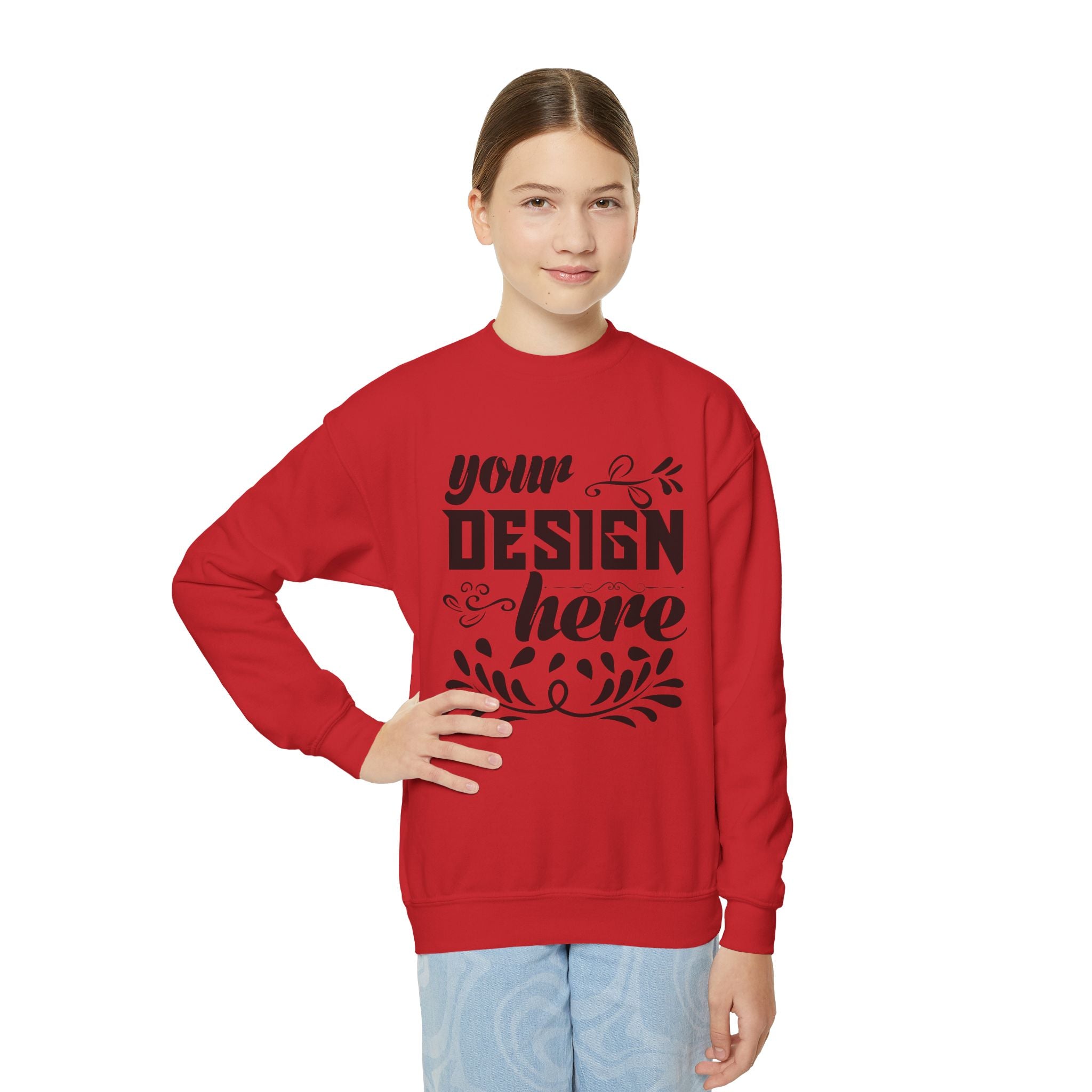 Customizable Gildan 18000B Youth Heavy Blend Crewneck Sweatshirt