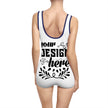 Customizable Womens Vintage One Piece Swimsuit U Back Boyshort