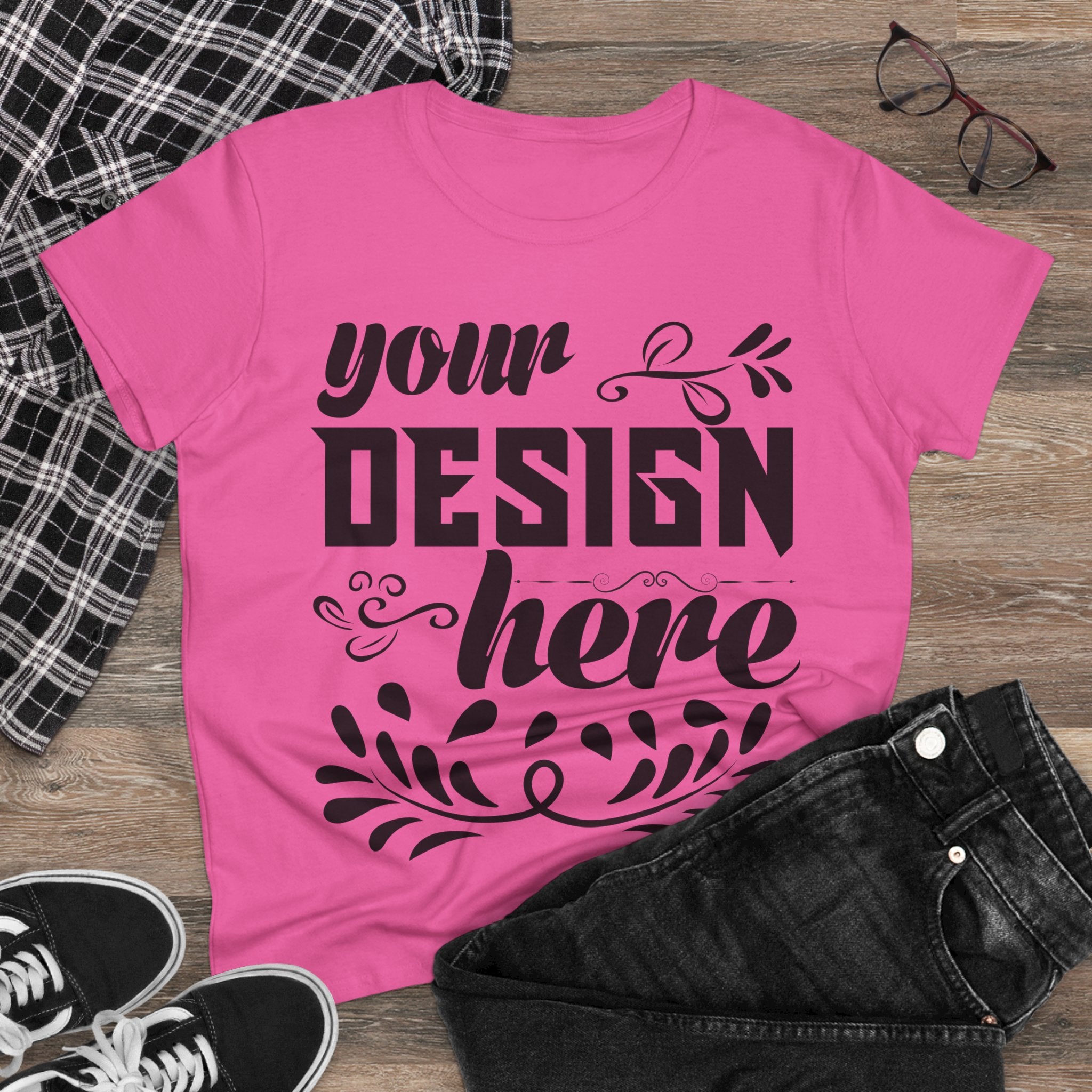 Customizable Gildan 5000L Womens Midweight Cotton Short Sleeve T-Shirt