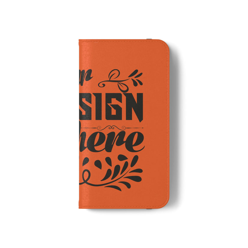 Customizable Flip Folio Phone Case With Card Slots Stand And Elastic Strap