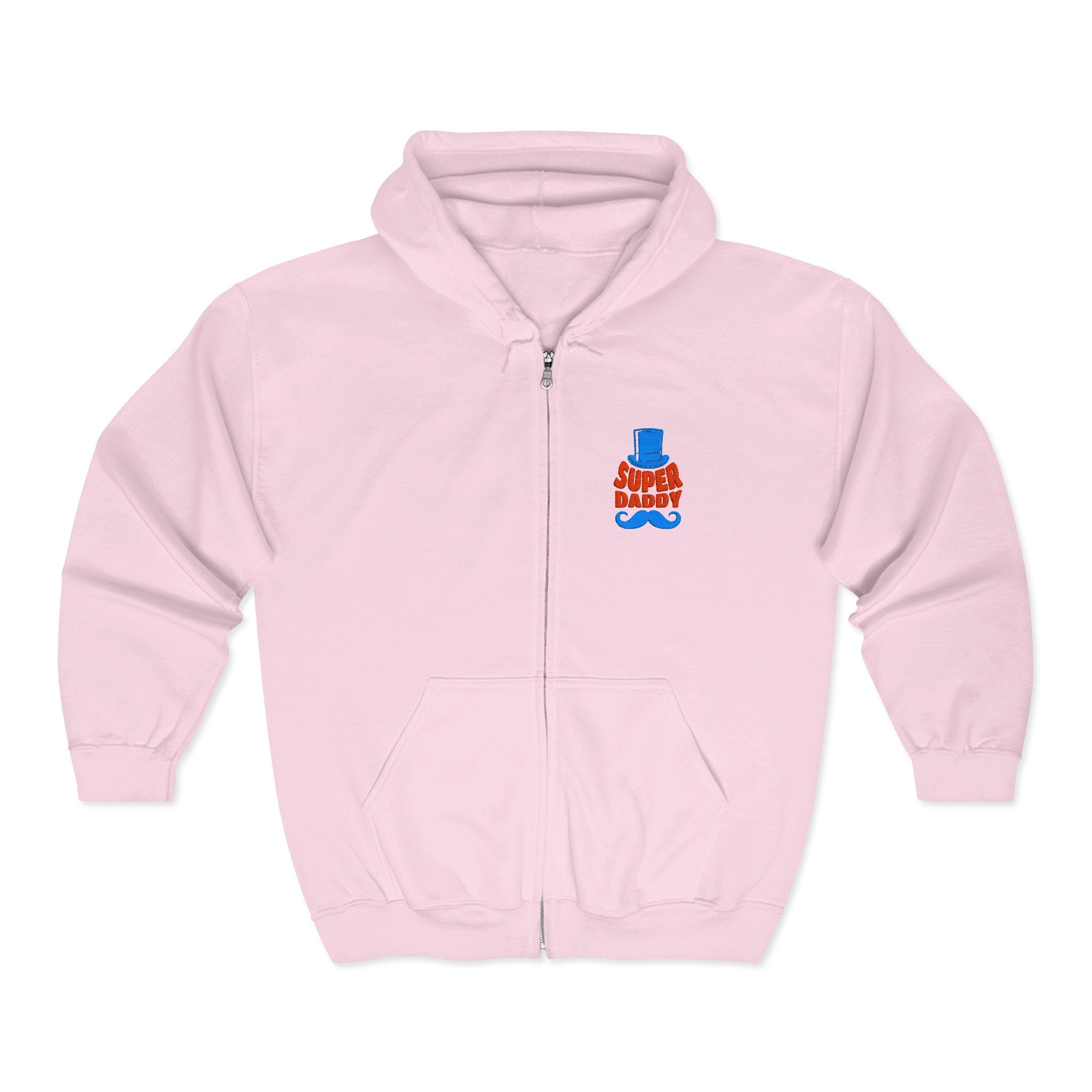 Gildan 18600 Unisex Full Zip Hoodie | Super Daddy Embroidery