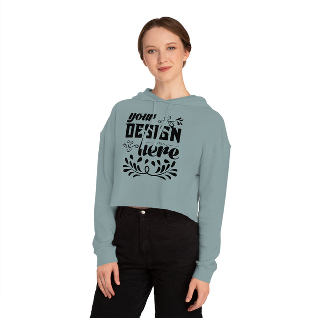 Customizable Independent Trading Women Cropped Hooded Sweatshirt
