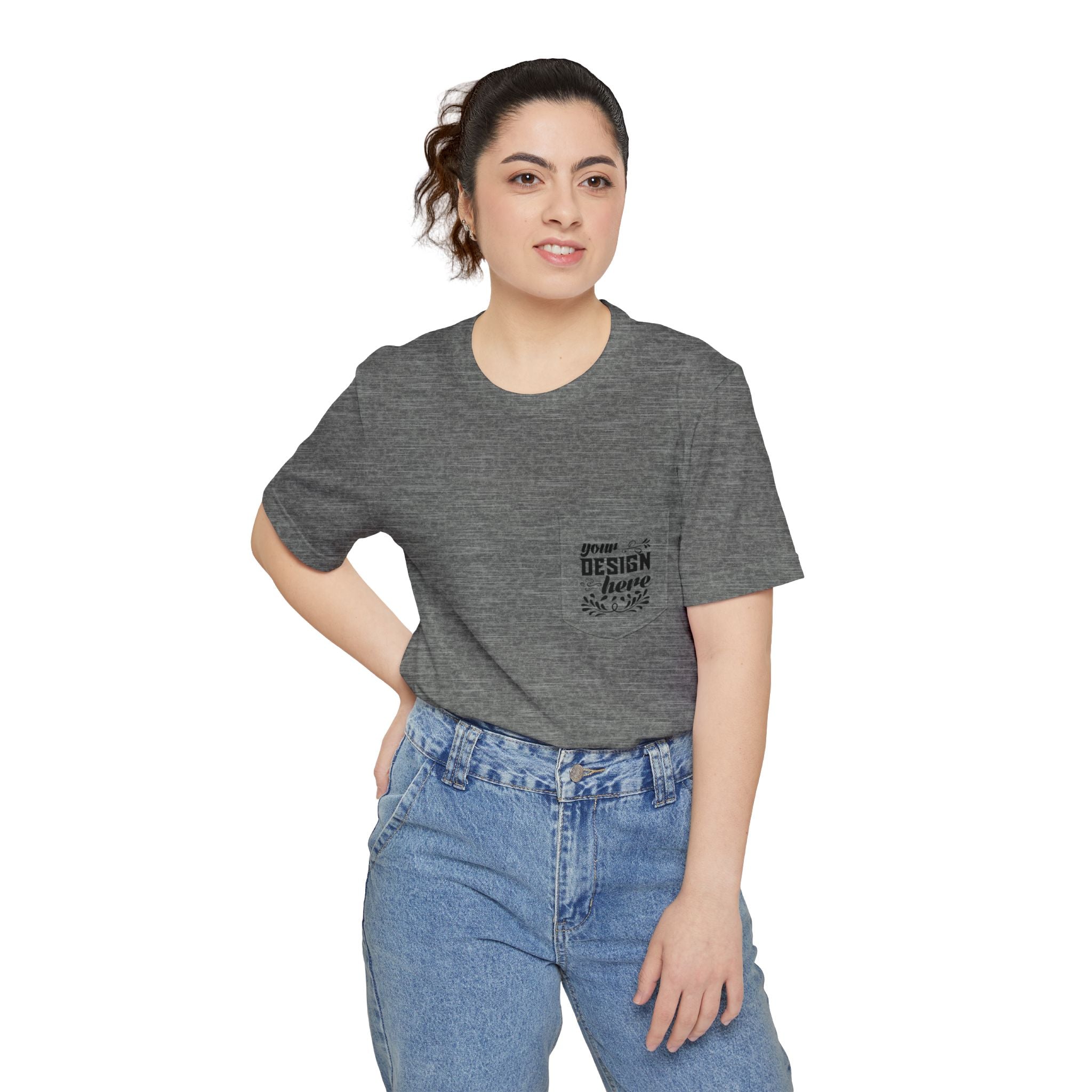Customizable Bella+Canvas 3021 Unisex Pocket T-Shirt Retail Fit