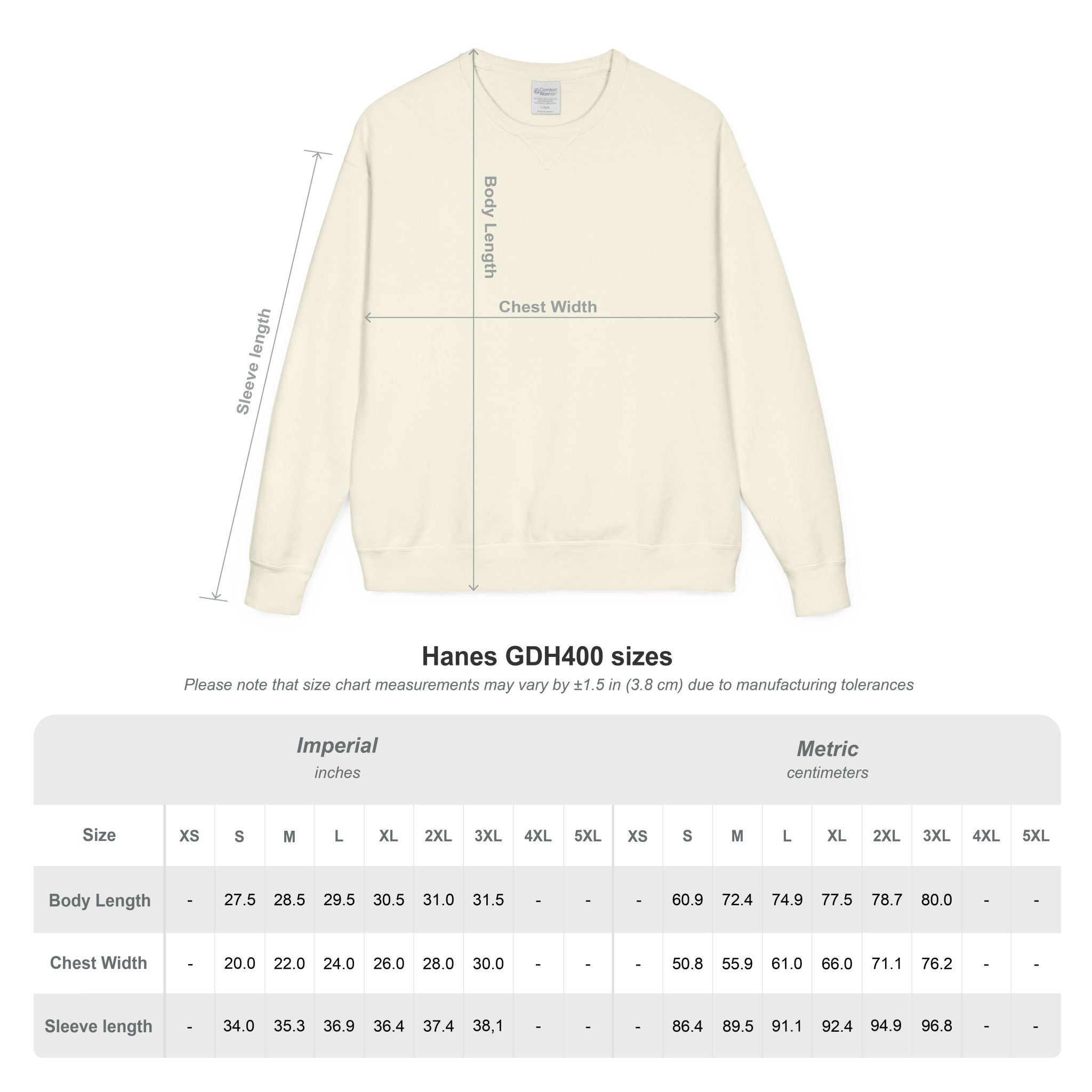 Customizable Hanes GDH400 Unisex Garment Dyed Crewneck Sweatshirt