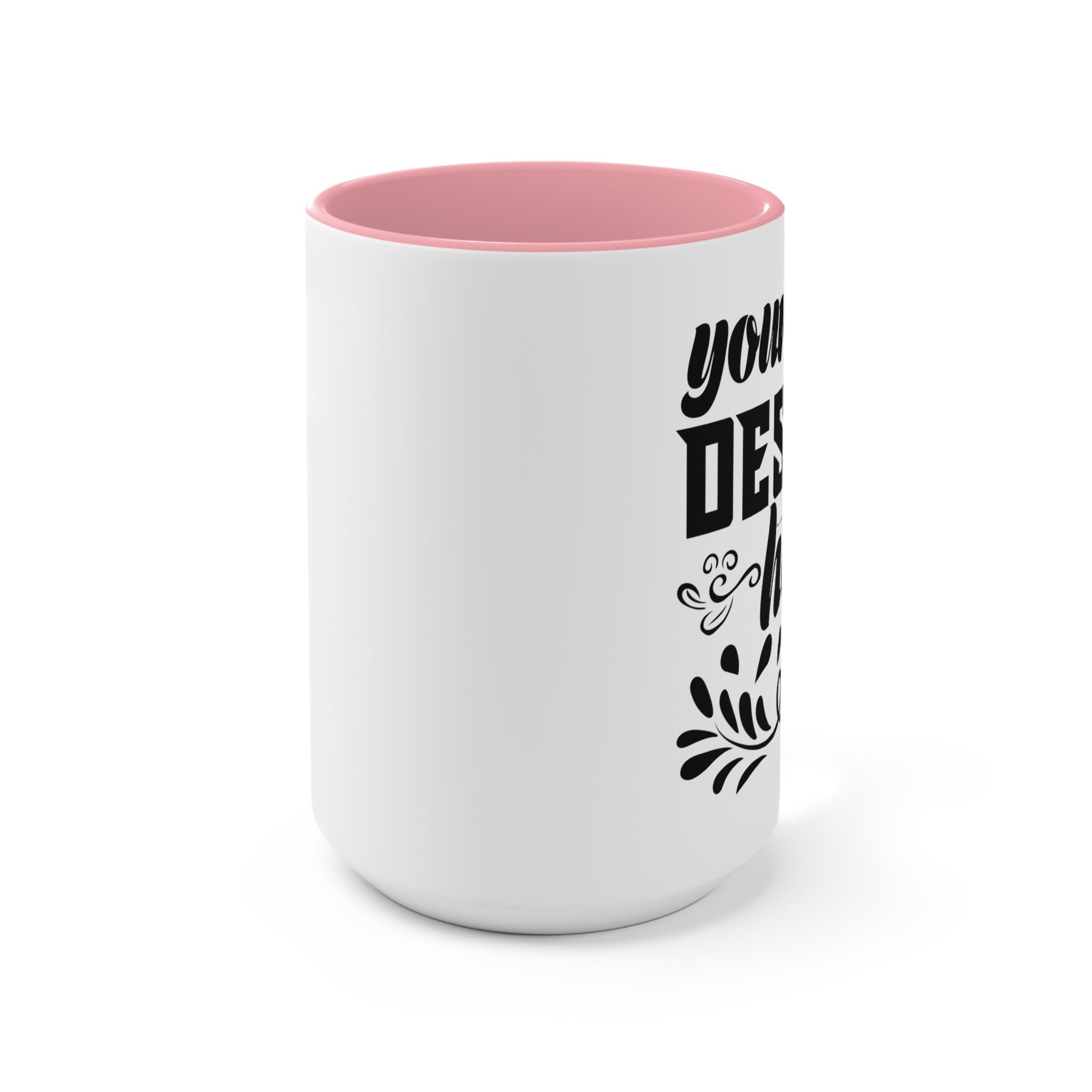 Customizable Accent Ceramic Mug 11oz 15oz Colored Interior and Handle