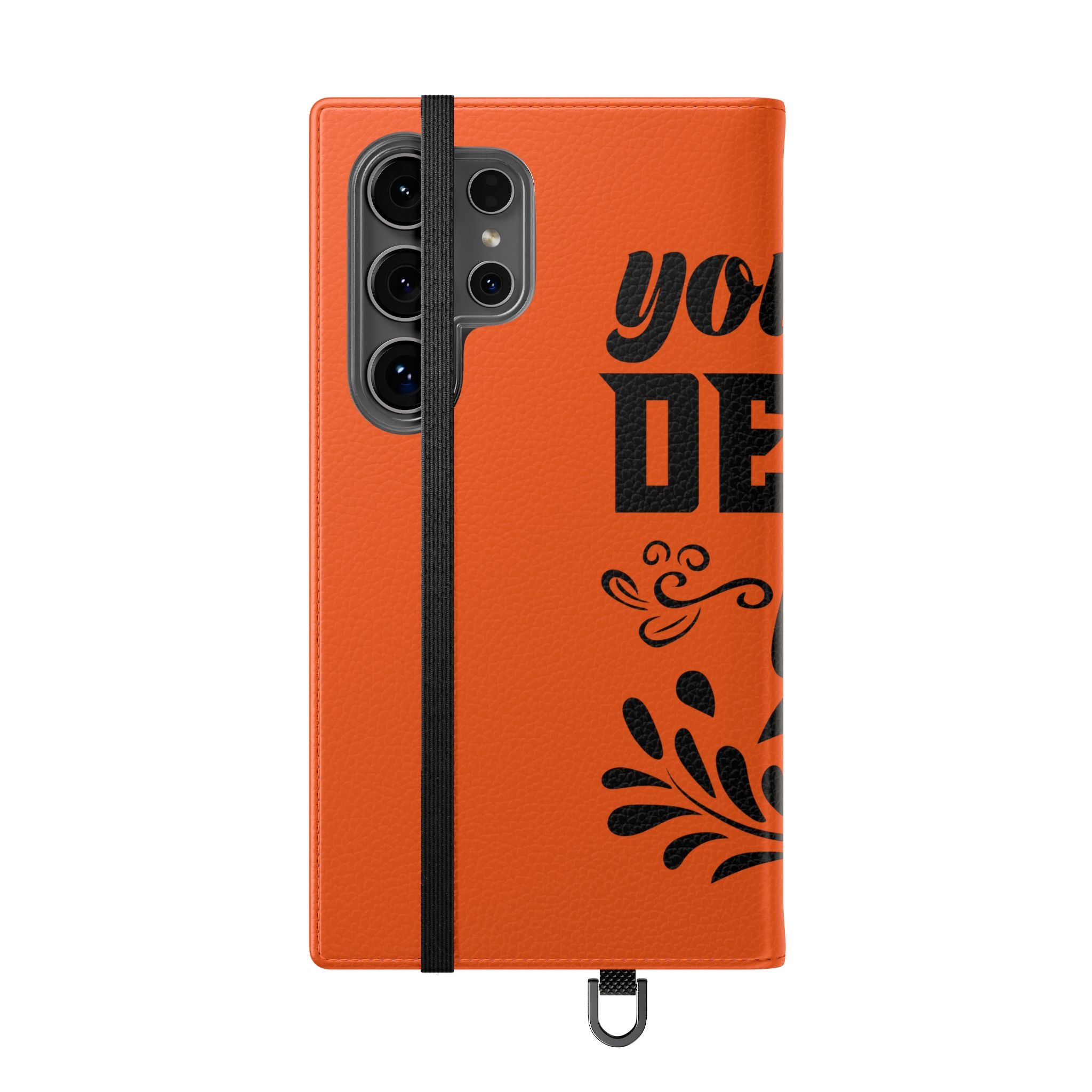 Customizable Flip Folio Phone Case With Card Slots Stand And Elastic Strap