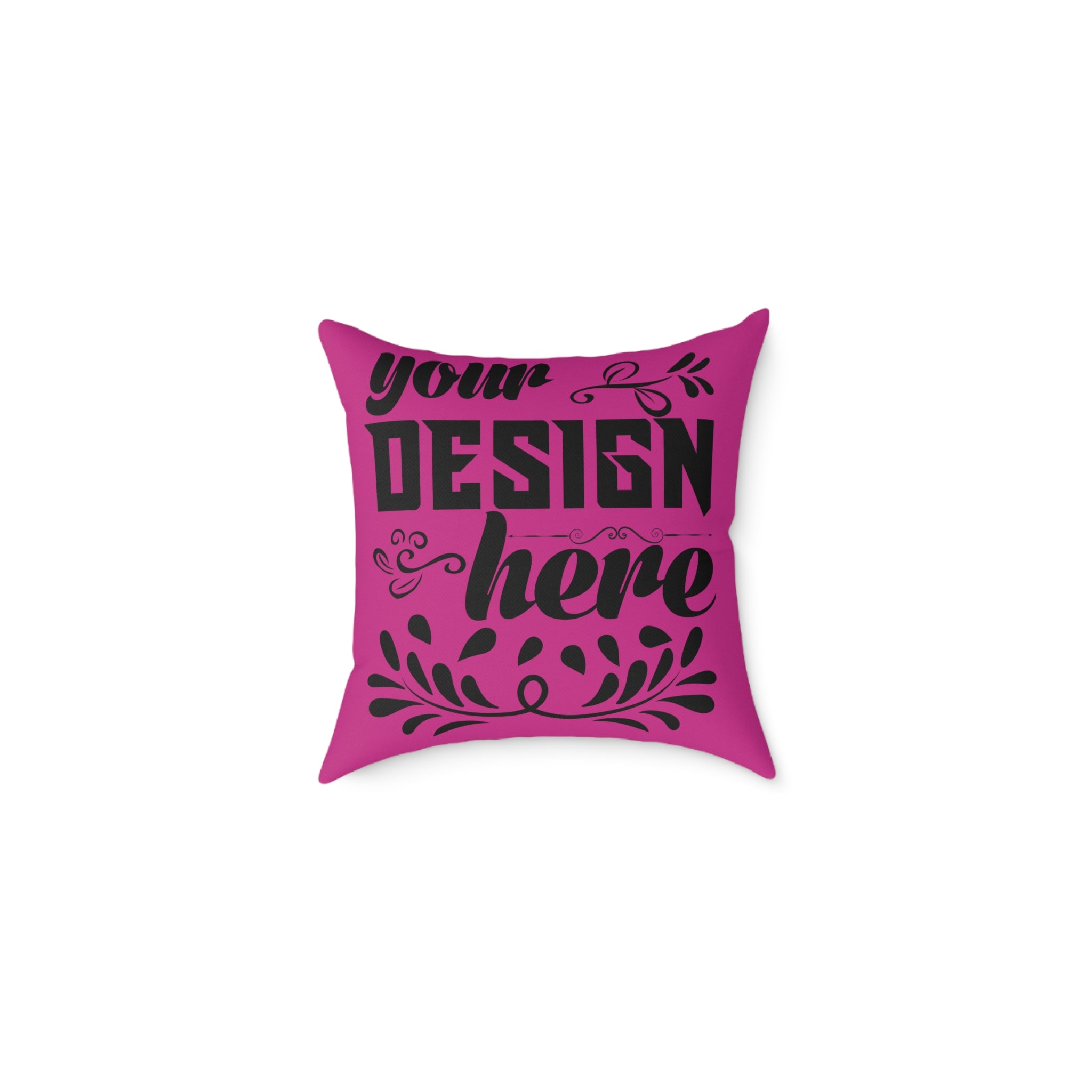 Customizable Square Poly Canvas Pillow with Insert Double-Sided Print