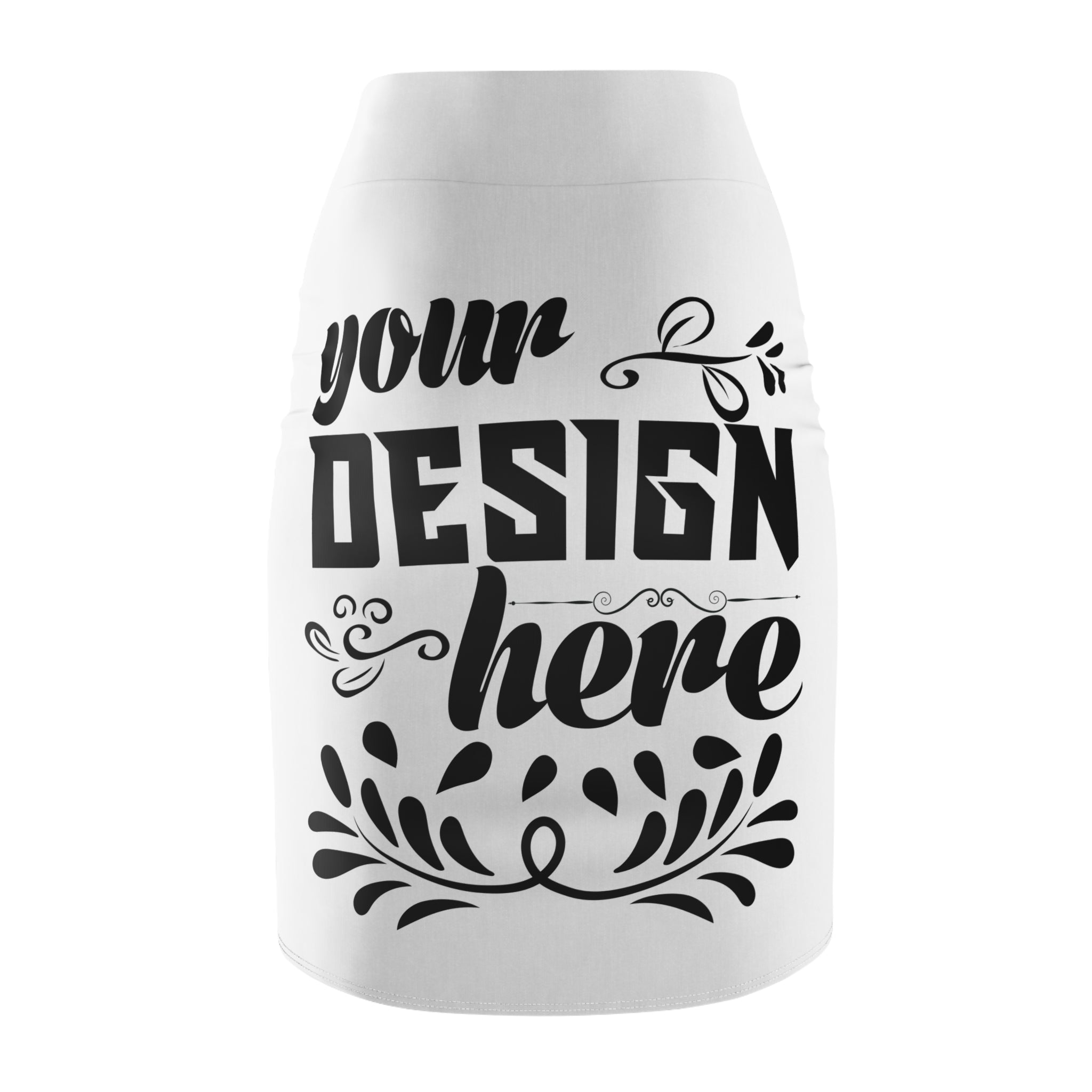 Customizable Women’s Pencil Skirt AOP Stretch Mid Waist Fit Clean Silhouette