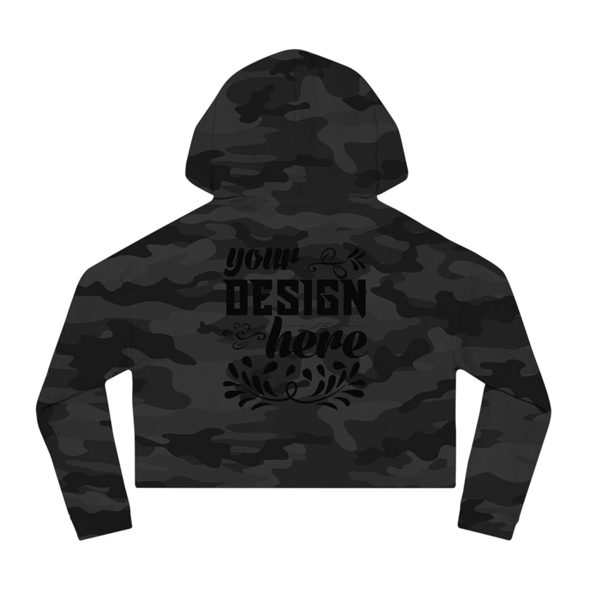 Customizable Independent Trading Women Cropped Hooded Sweatshirt