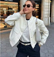 Nameria Stand Collar Pocket Jacket