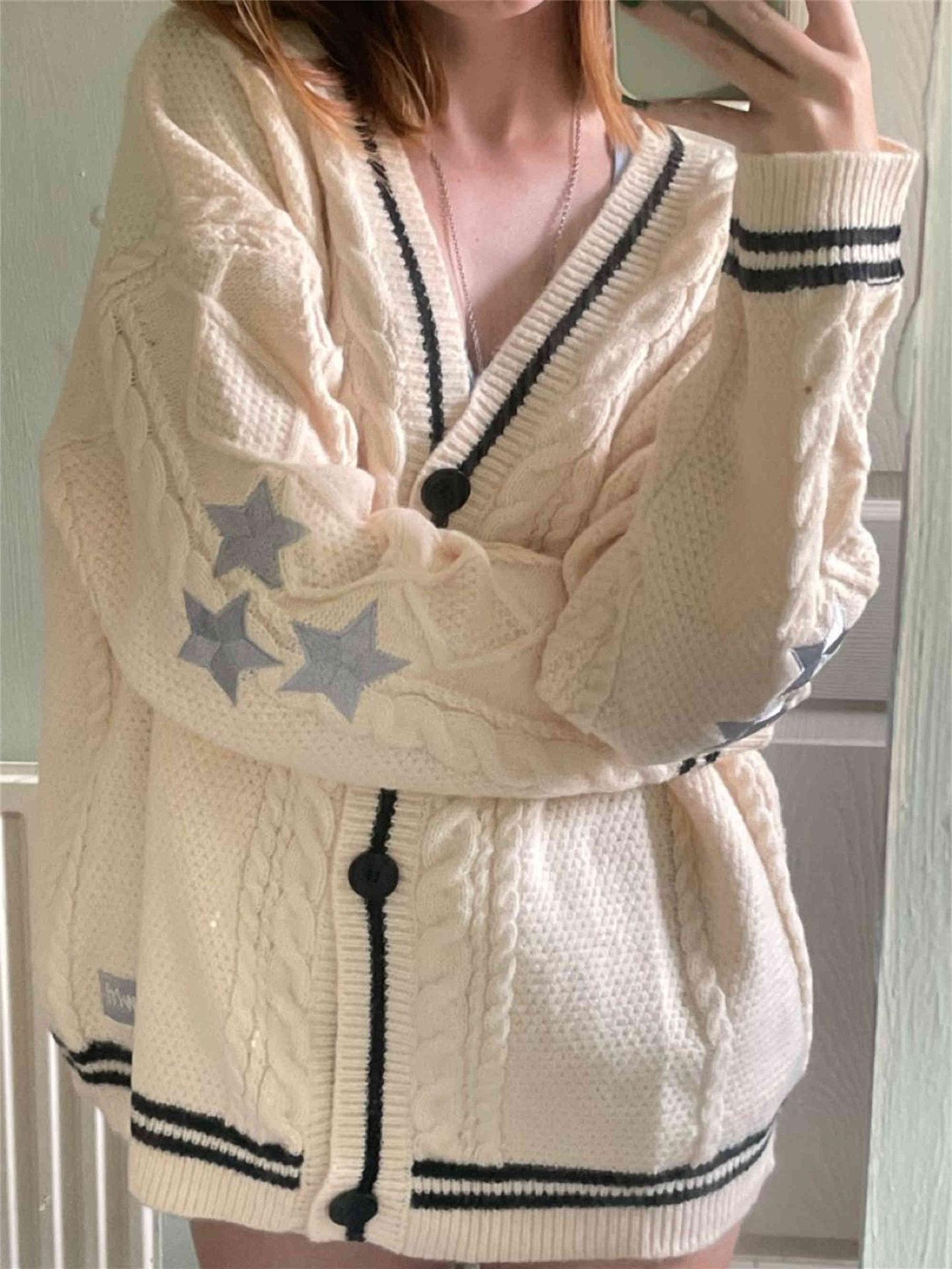 Nameria Womens Long Sleeve Knit Cardigan V-neck Batwing Sleeve
