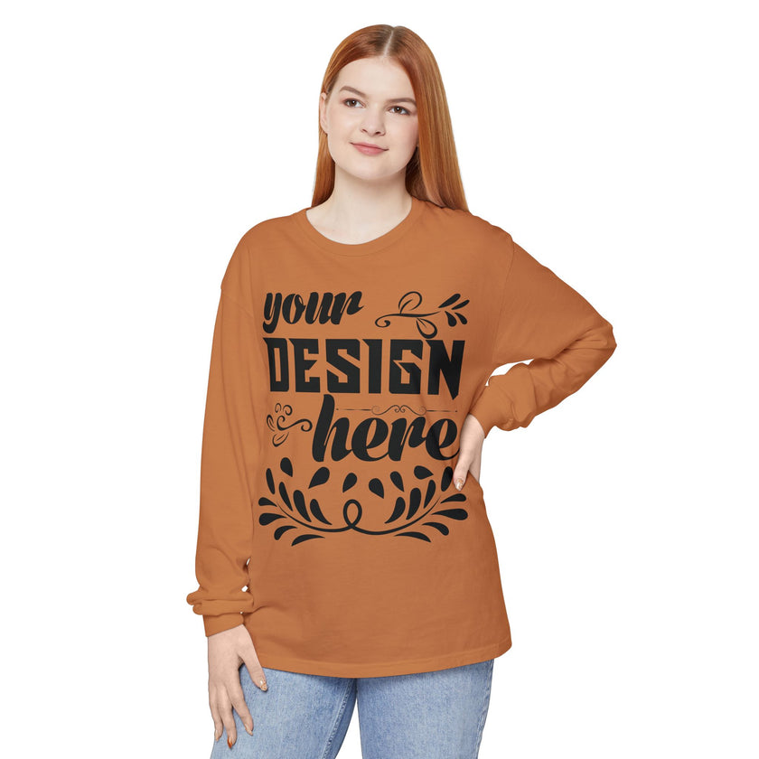 Customizable Comfort Colors 6014 Unisex Garment Dyed Long Sleeve T Shirt