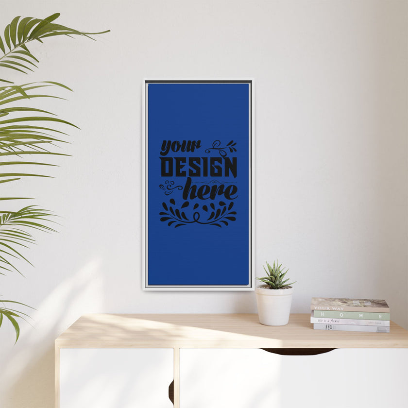 Customizable Framed Matte Canvas Print with Pinewood Frame Sawtooth Hanger