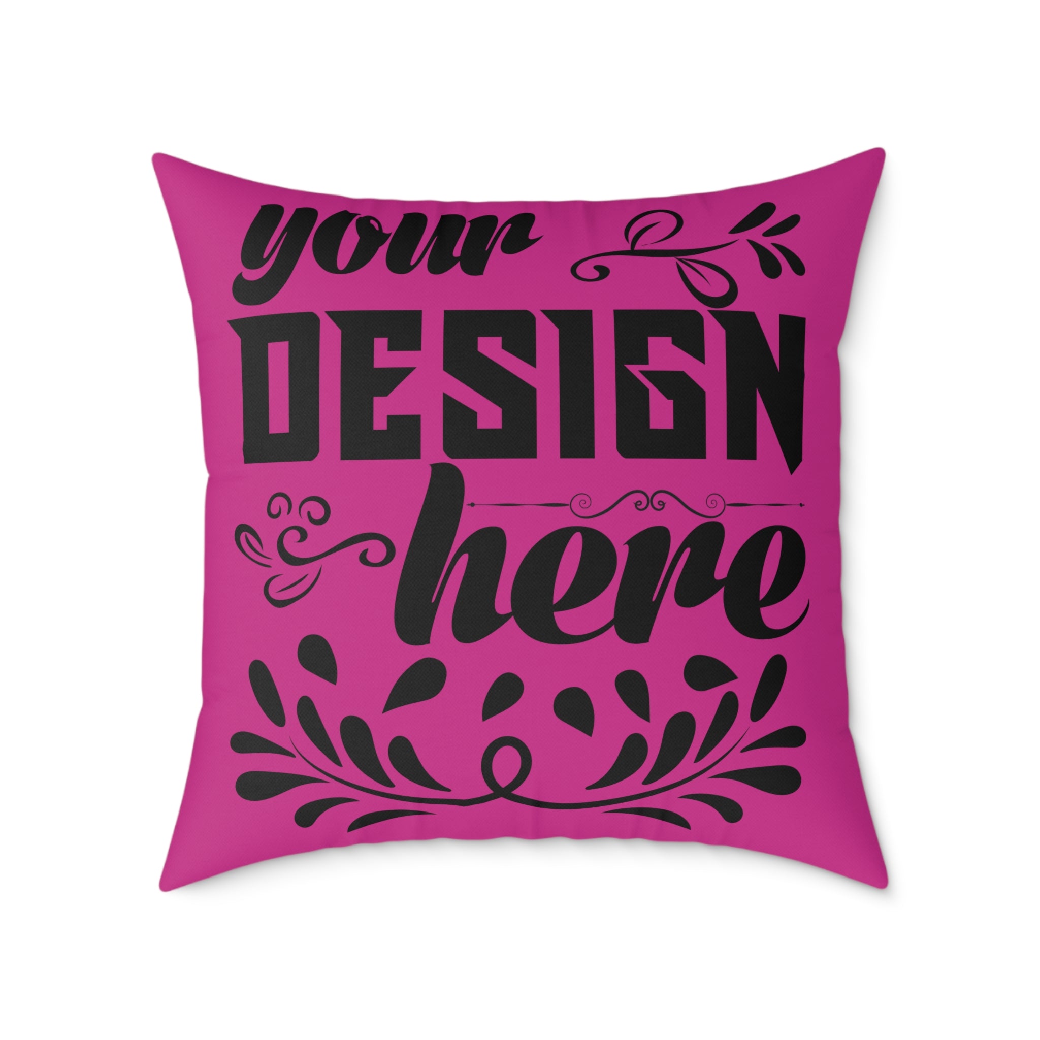 Customizable Square Poly Canvas Pillow with Insert Double-Sided Print