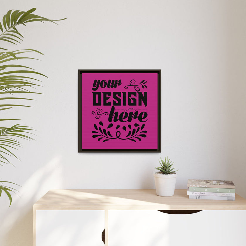 Customizable Framed Matte Canvas Print with Pinewood Frame Sawtooth Hanger