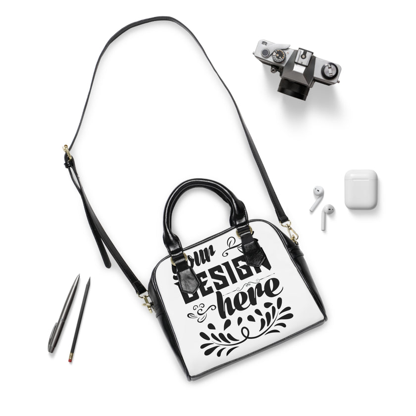 Customizable PU Leather Shoulder Handbag With Adjustable Strap Double Sided Print