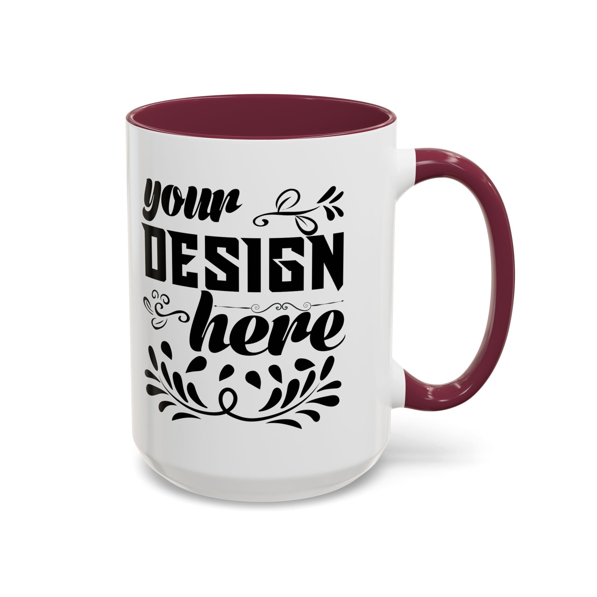 Customizable Glossy Ceramic Accent Mug 11oz and 15oz