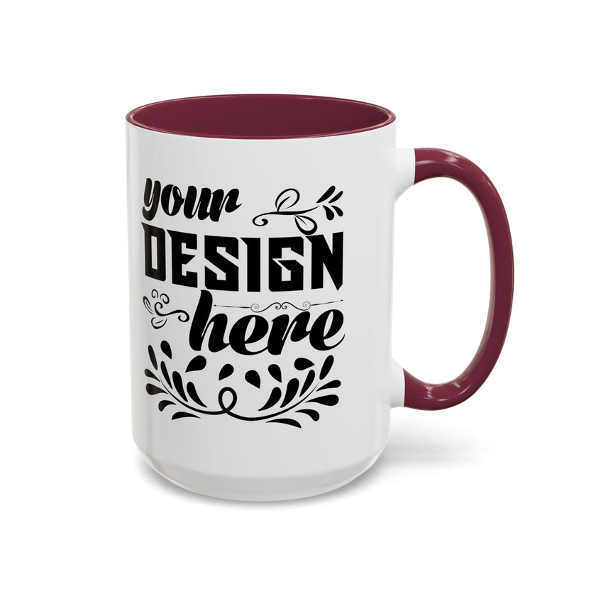 Customizable Glossy Ceramic Accent Mug 11oz and 15oz