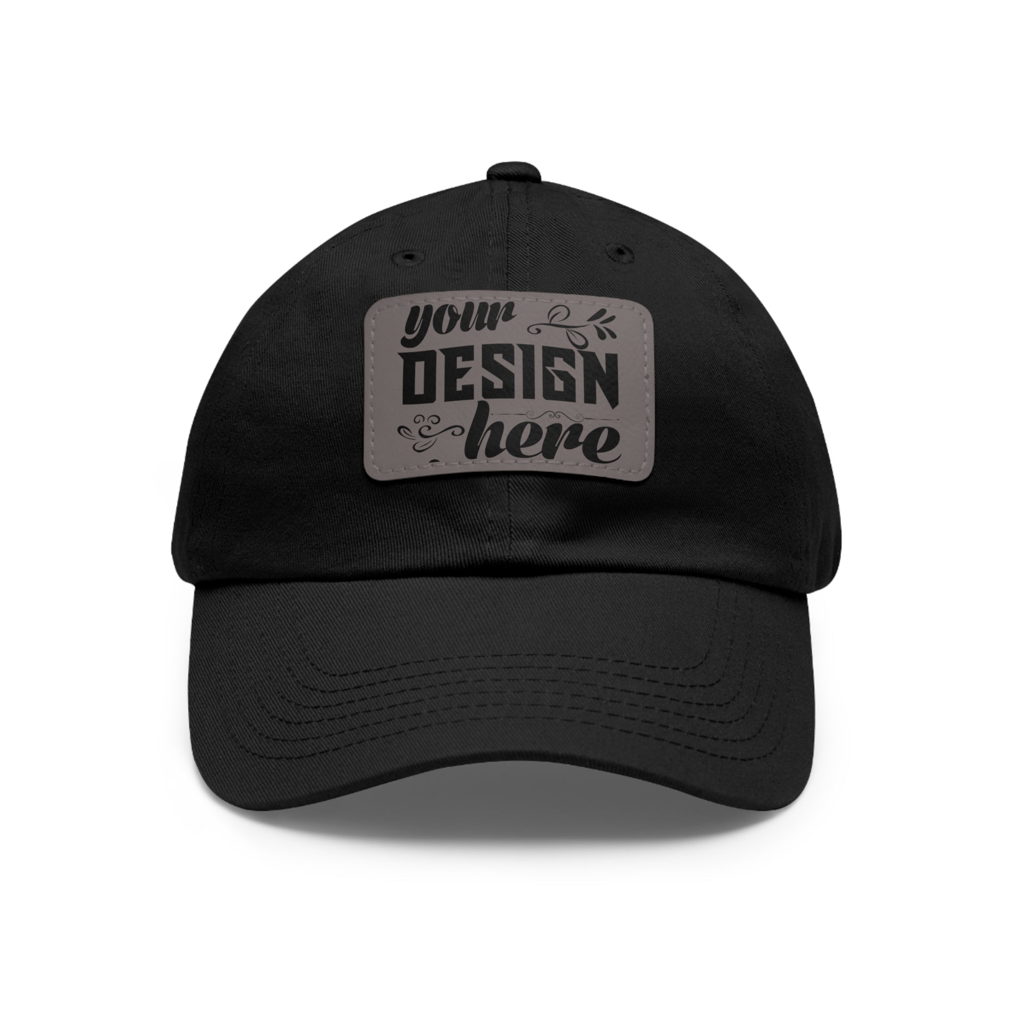 Customizable ValuCap VC300A Dad Hat with Faux Leather Patch Rectangle