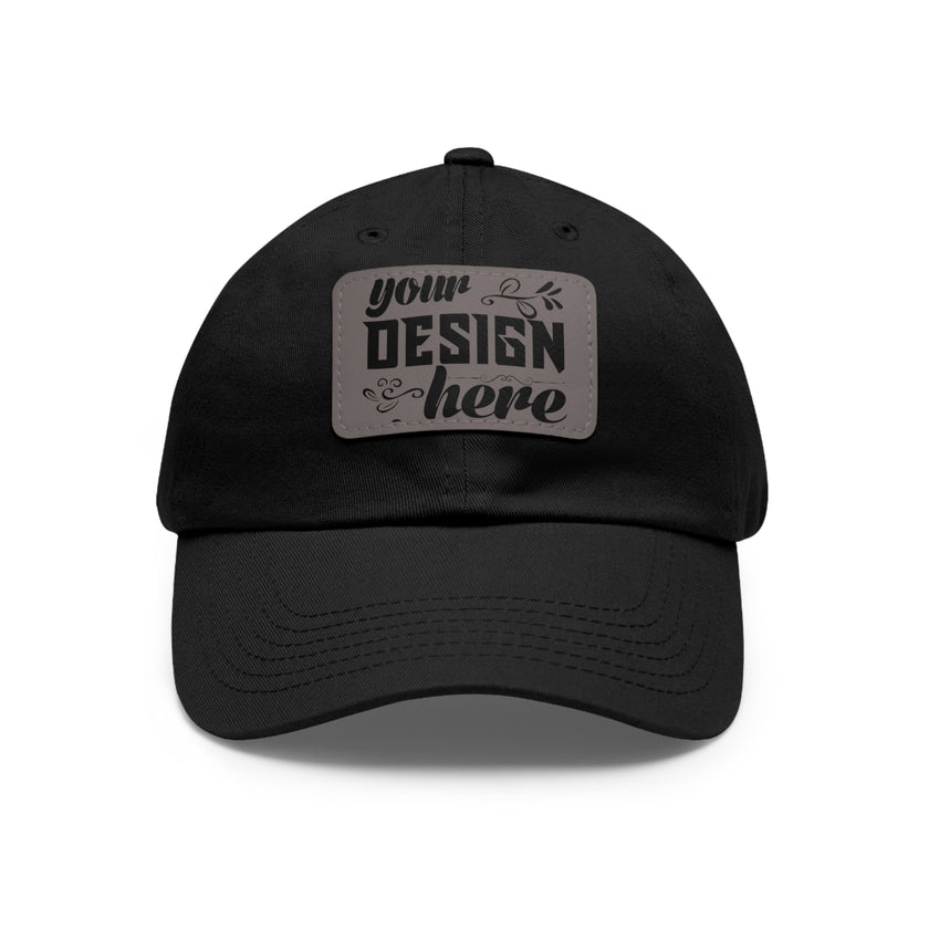 Customizable ValuCap VC300A Dad Hat with Faux Leather Patch Rectangle