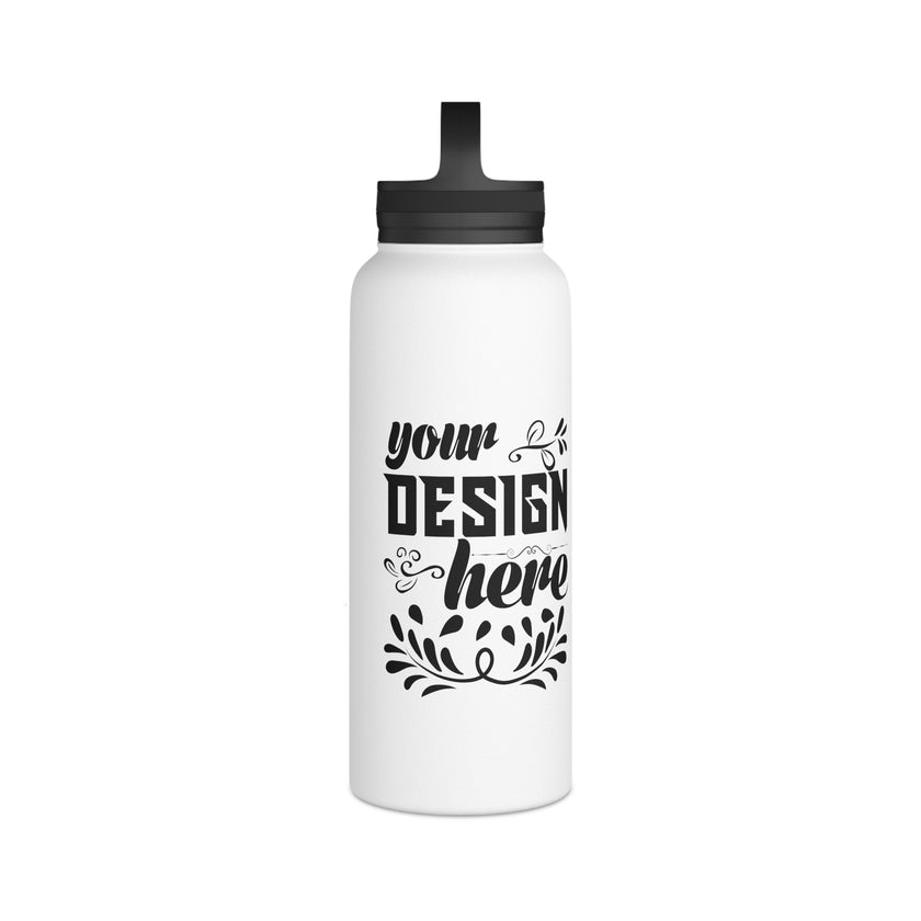 Customizable Stainless Steel Water Bottle with Handle Lid in Three Sizes