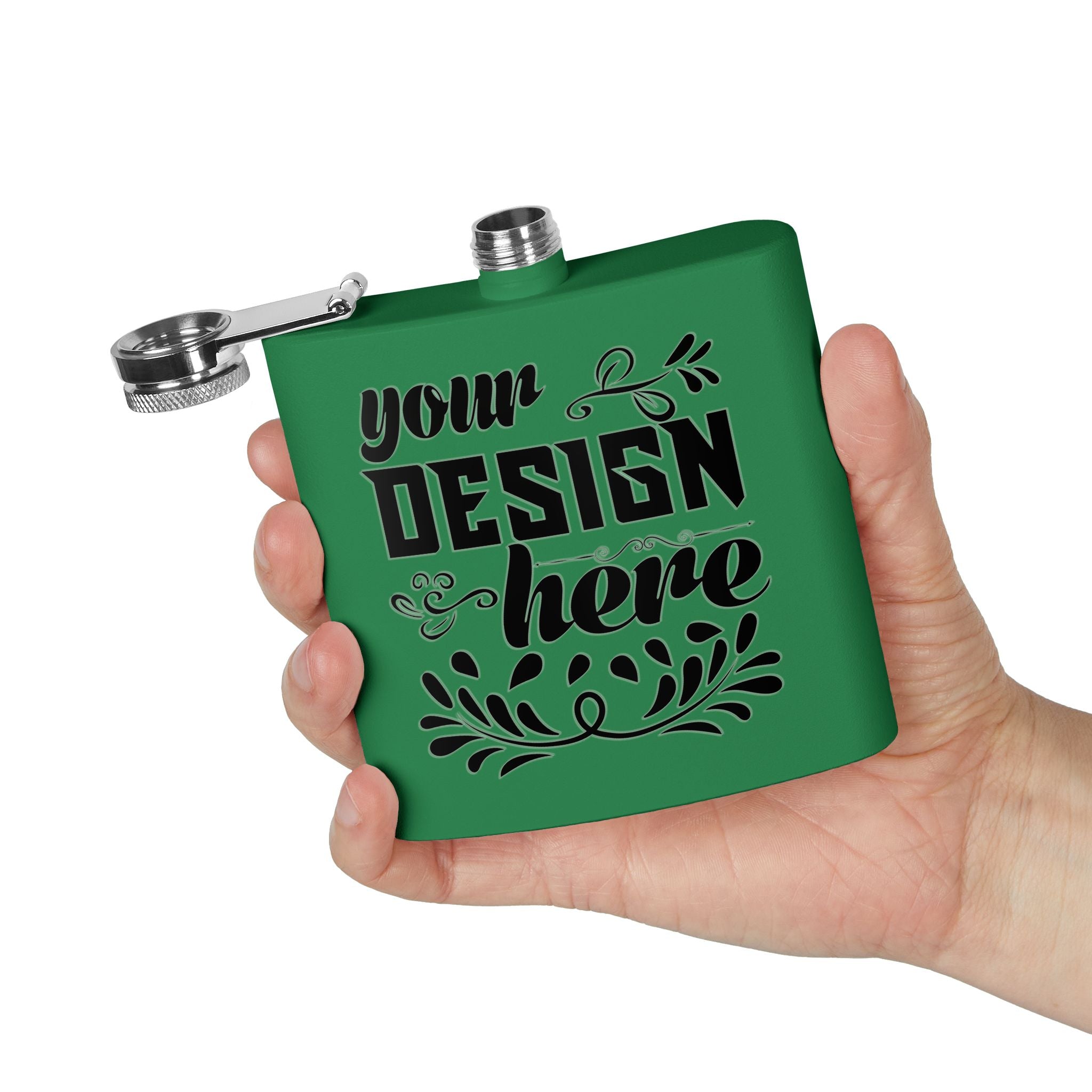 Customizable Polar Camel 6oz Stainless Steel Flask with UV DTF Print
