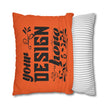 Customizable Square Poly Canvas Pillowcase with Concealed Zipper Closure