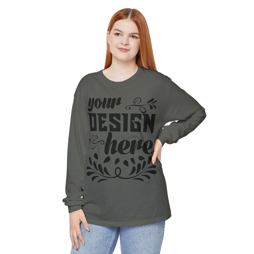 Customizable Comfort Colors 6014 Unisex Garment Dyed Long Sleeve T Shirt