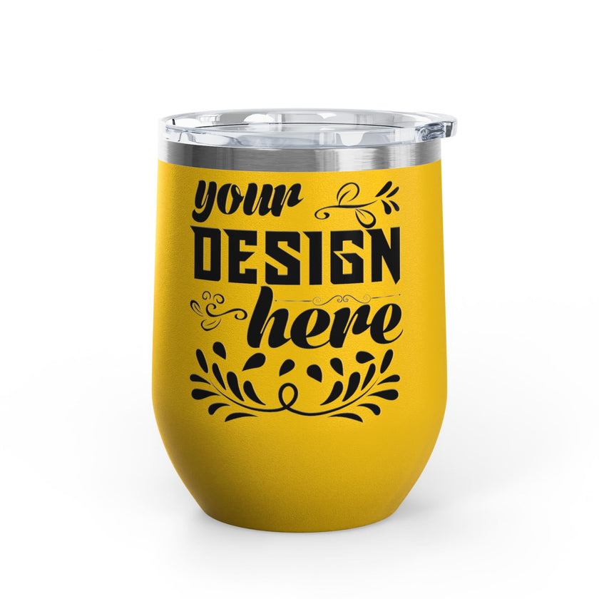 Customizable Polar Camel 12oz Stainless Steel Wine Tumbler Cup Lid