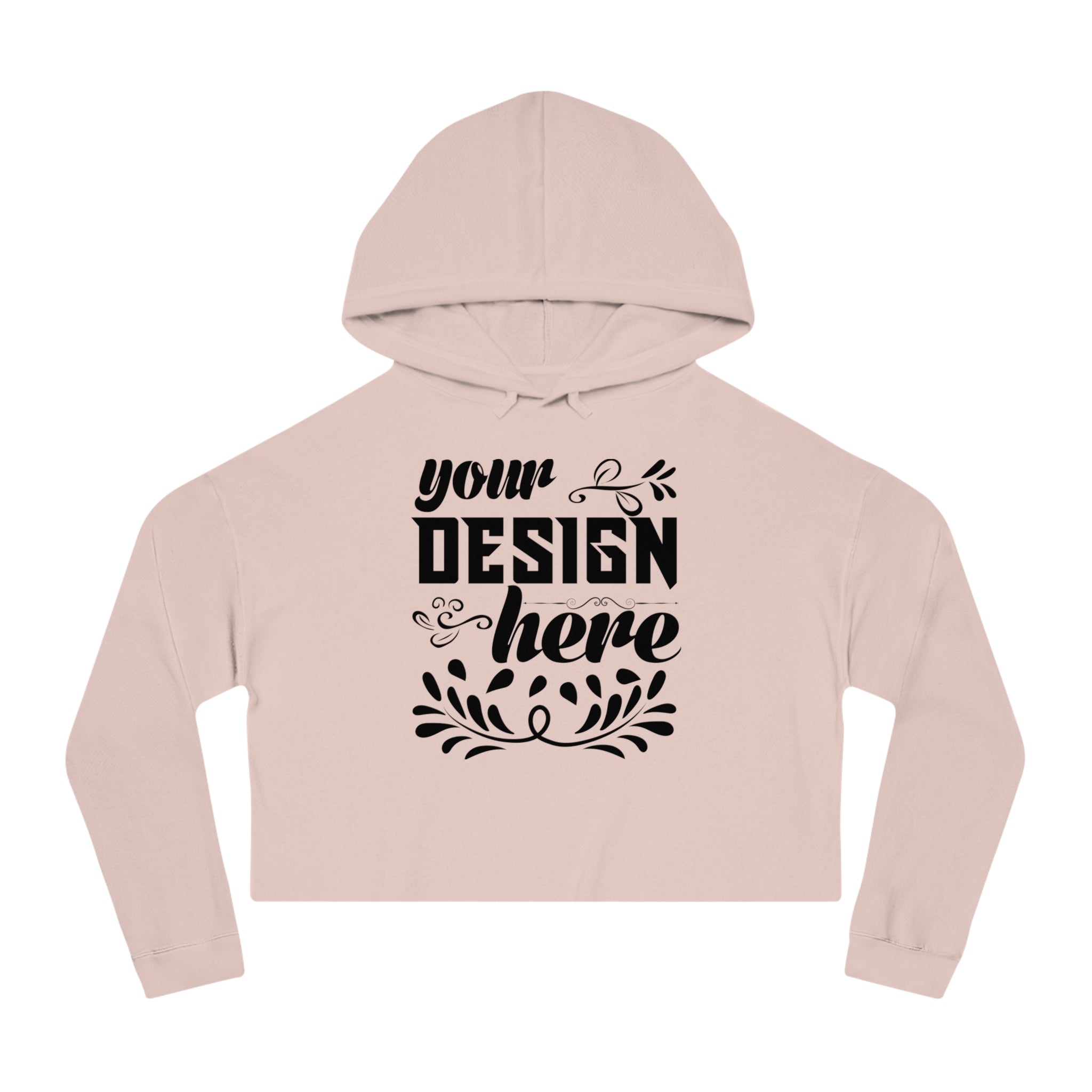 Customizable Independent Trading Women Cropped Hooded Sweatshirt