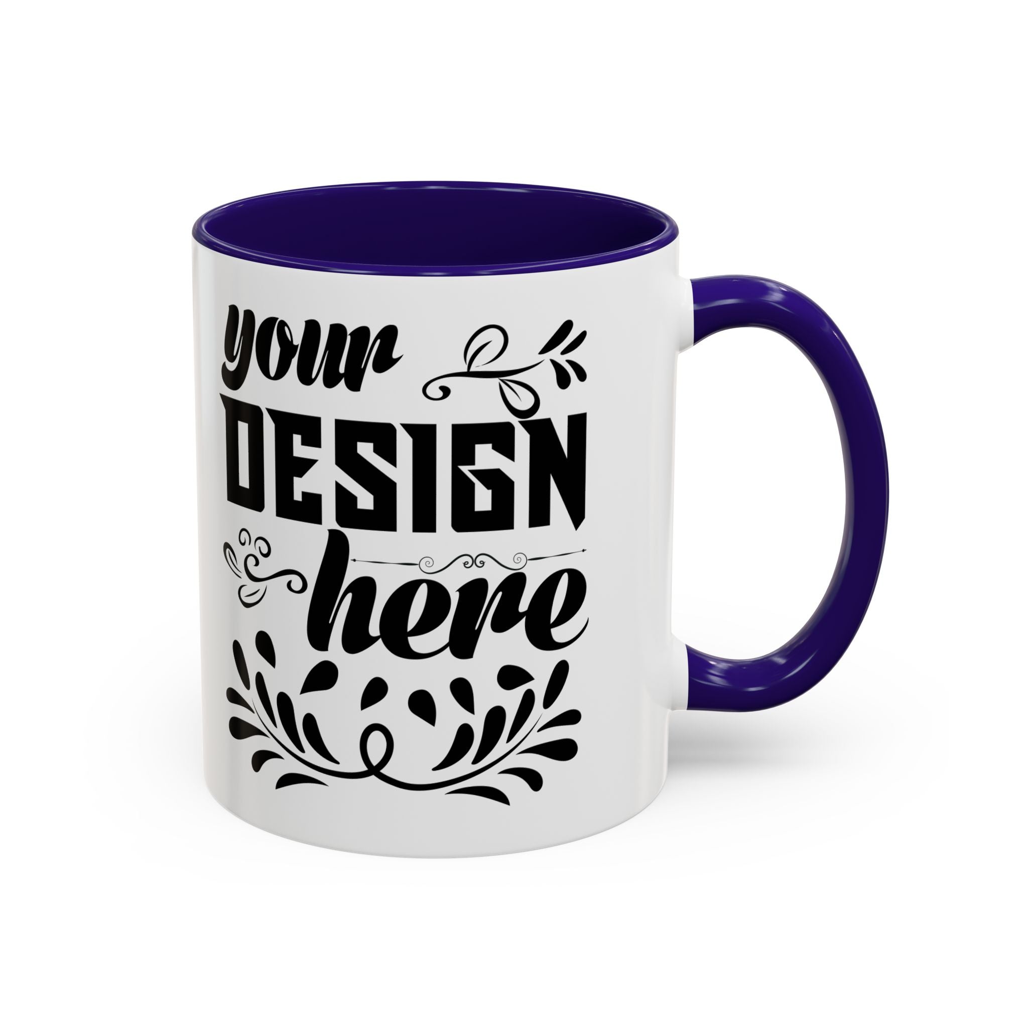 Customizable Glossy Ceramic Accent Mug 11oz and 15oz
