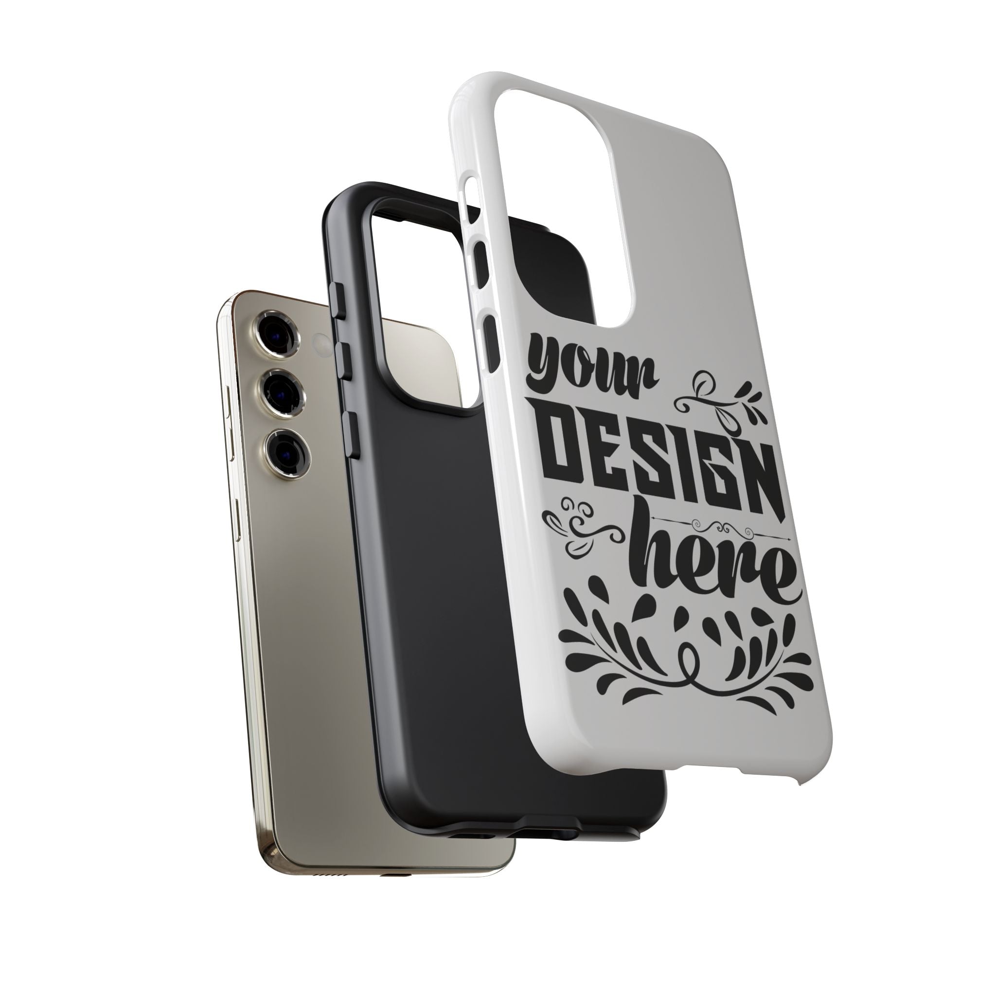 Customizable Tough Dual Layer Phone Case Polycarbonate TPU Liner Protective