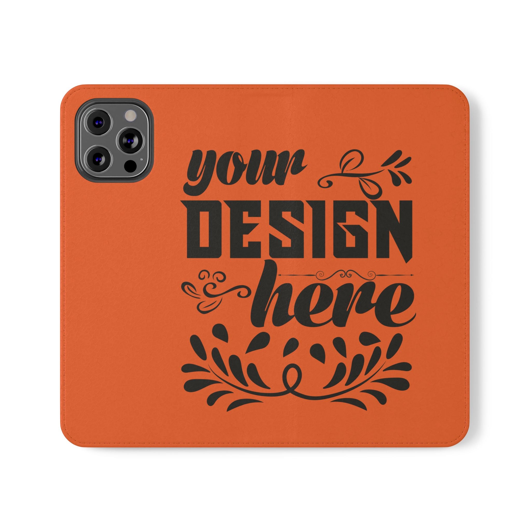 Customizable Flip Folio Phone Case With Card Slots Stand And Elastic Strap