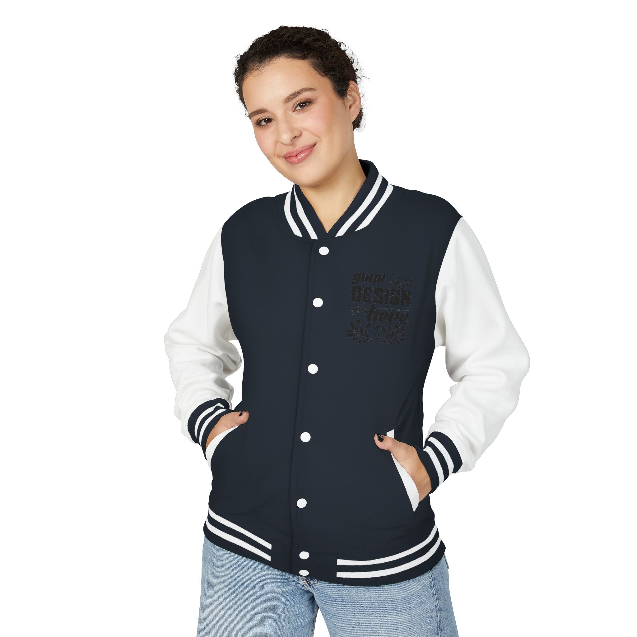 Customizable AWDis JH043 Unisex Heavyweight Letterman Jacket