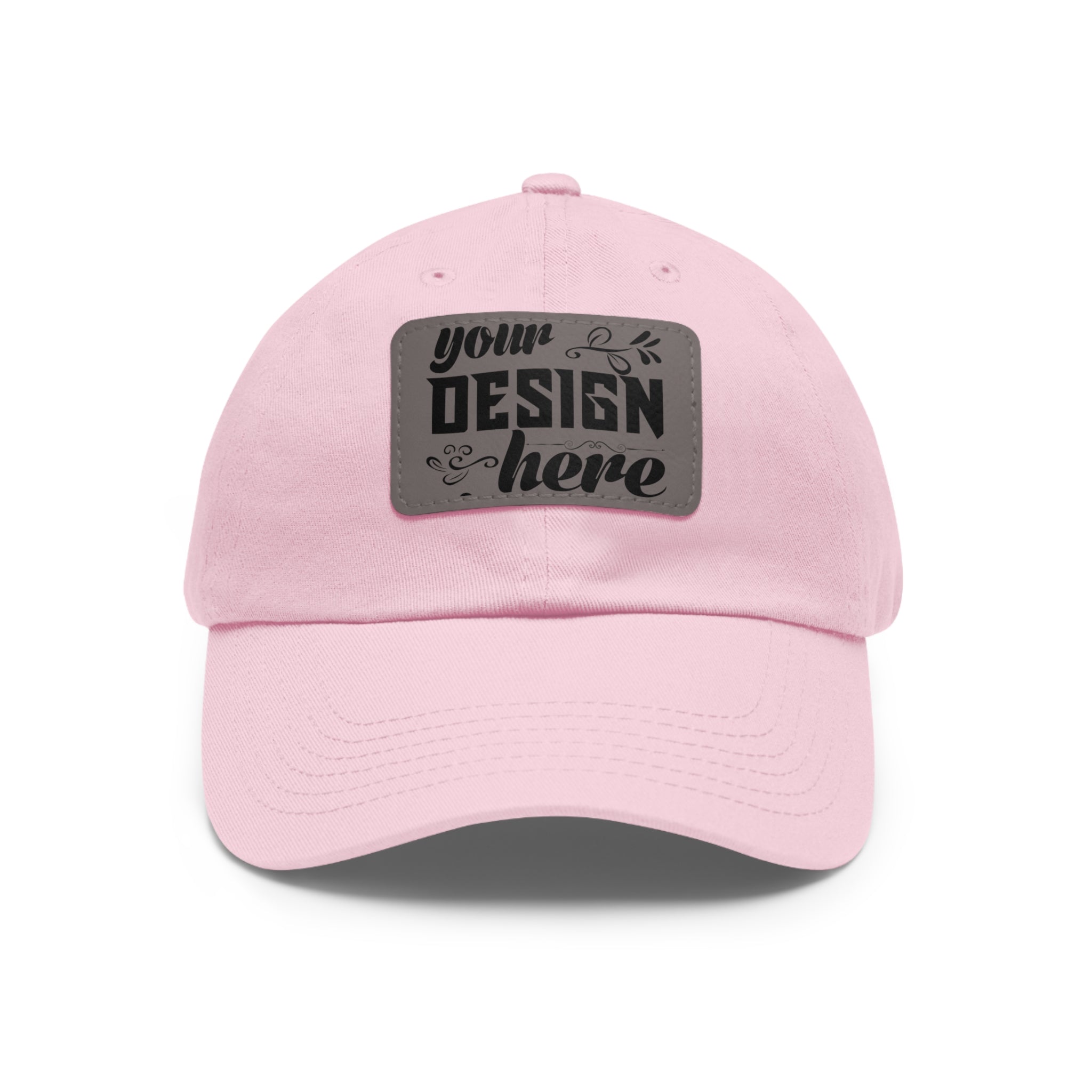 Customizable ValuCap VC300A Dad Hat with Faux Leather Patch Rectangle