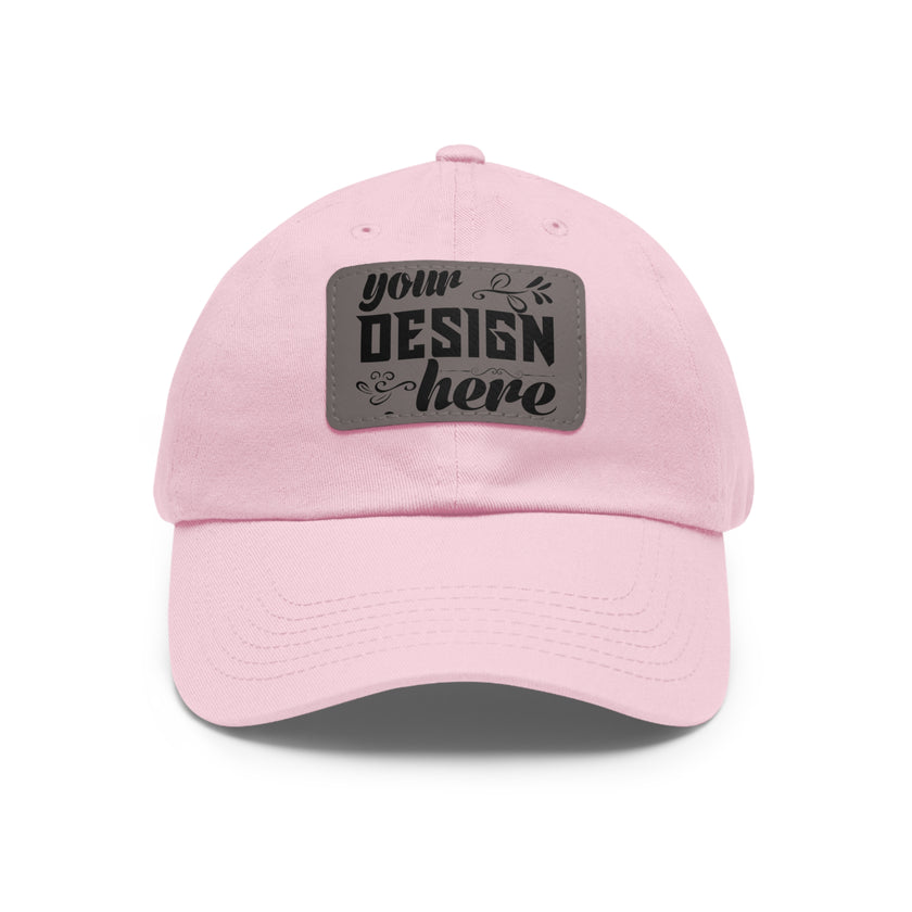 Customizable ValuCap VC300A Dad Hat with Faux Leather Patch Rectangle