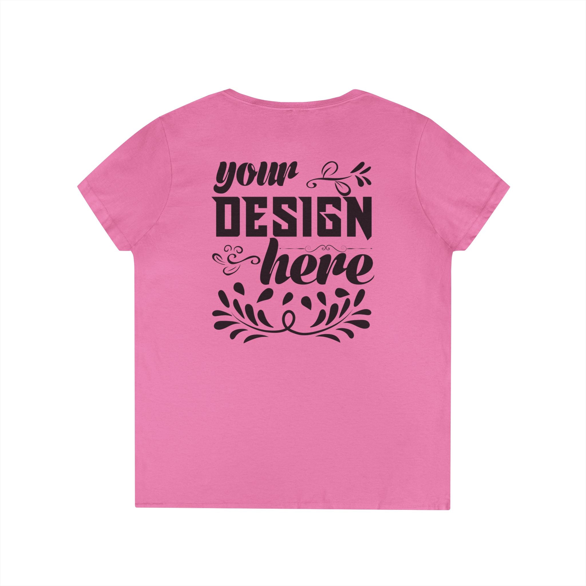 Customizable Gildan 5V00L Womens V Neck T Shirt Semi Fitted Cotton