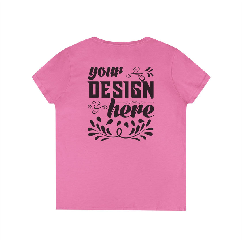 Customizable Gildan 5V00L Womens V Neck T Shirt Semi Fitted Cotton