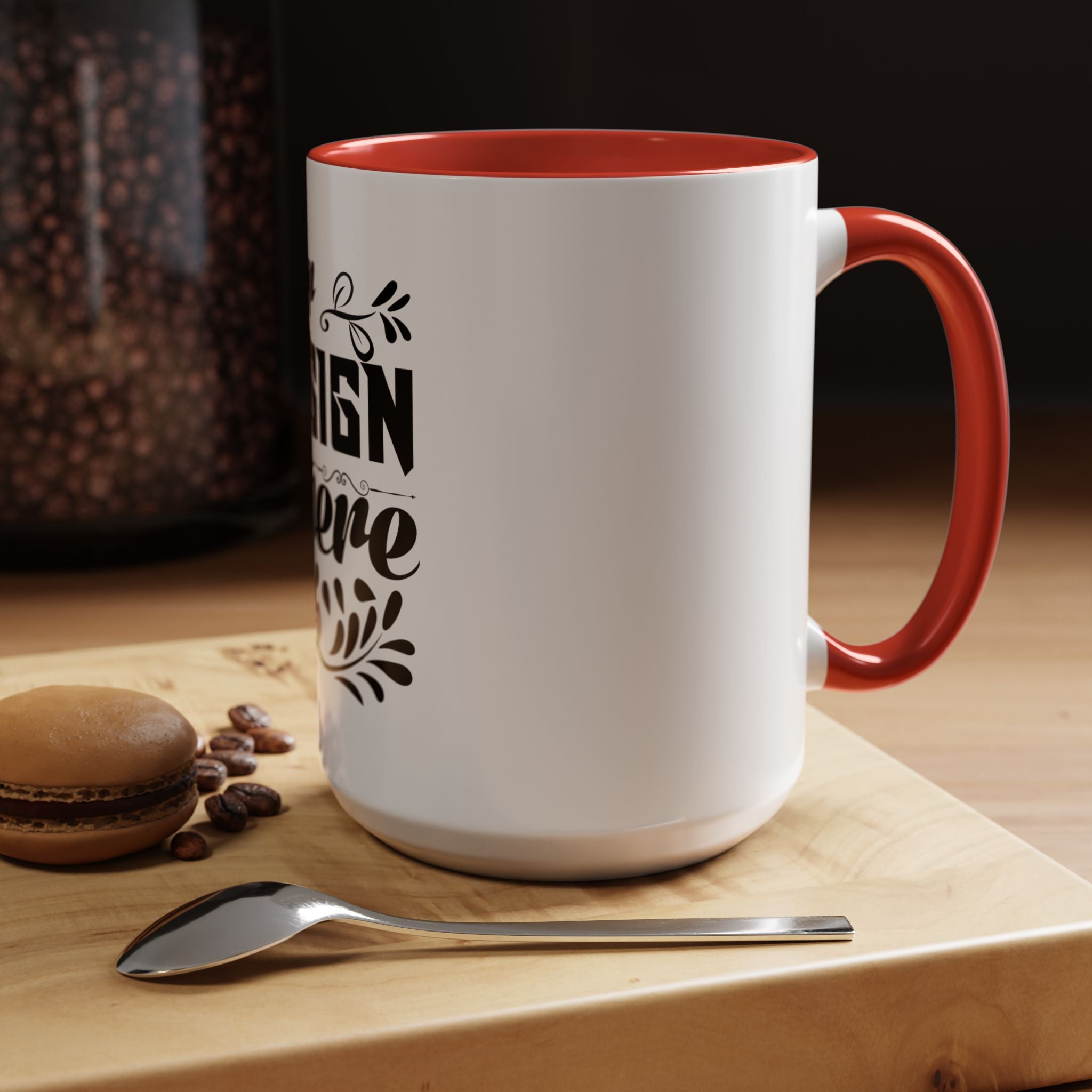 Customizable Accent Coffee Mug 11oz and 15oz Colored Interior Handle
