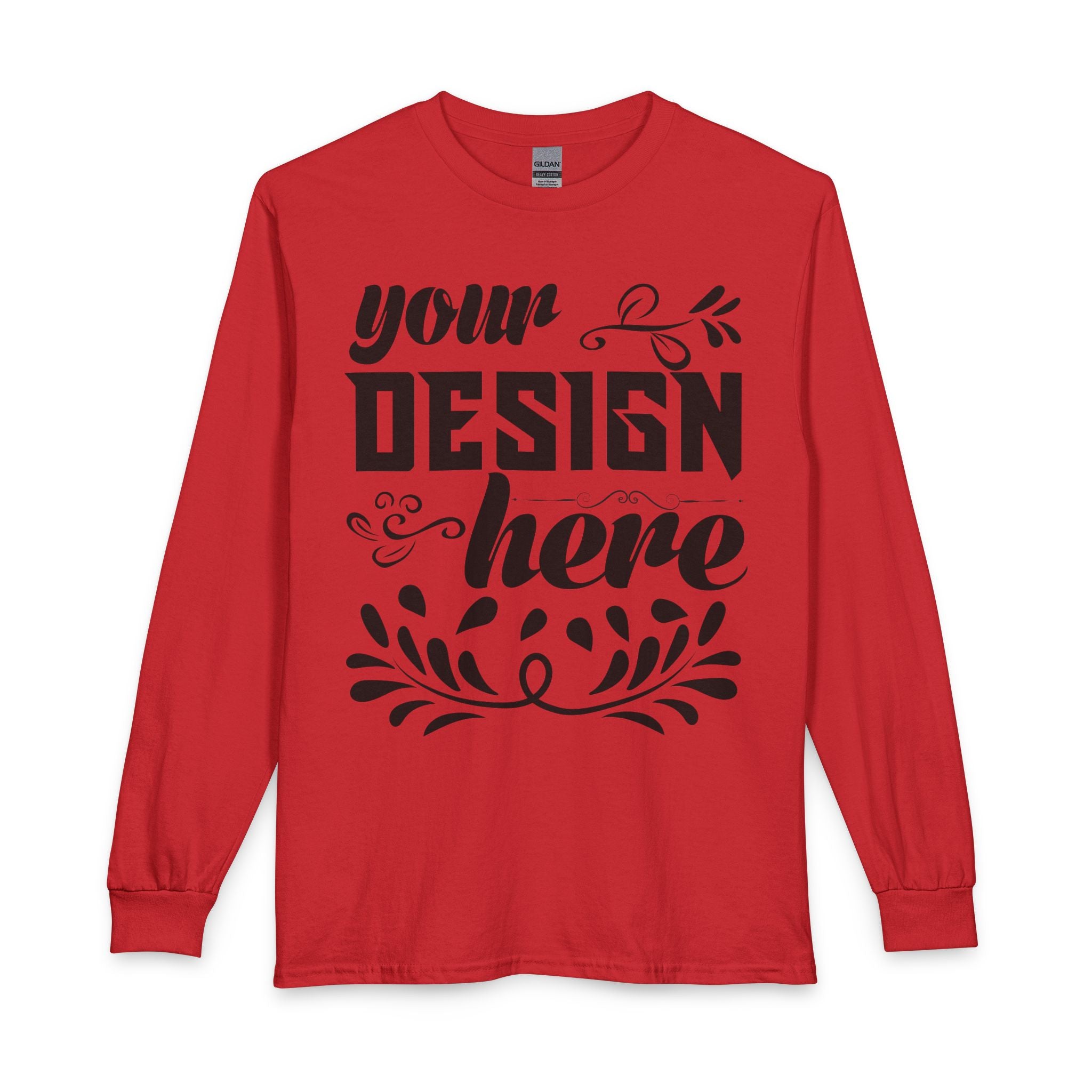 Customizable Gildan 5400 Unisex Long Sleeve T Shirt 100 Cotton Rib Cuffs