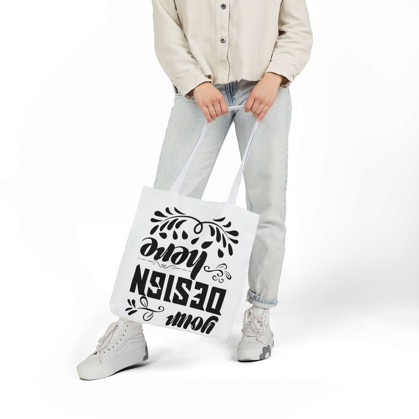 Customizable Canvas Tote Bag With 5 Color Strap Options All Over Print