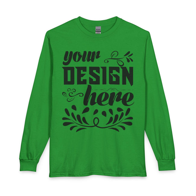 Customizable Gildan 5400 Unisex Long Sleeve T Shirt 100 Cotton Rib Cuffs