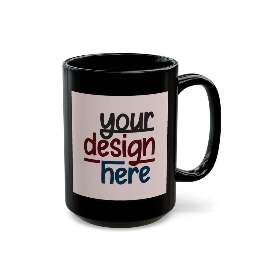 Customizable Black Ceramic Mug 11oz 15oz Glossy Finish Lead BPA Free