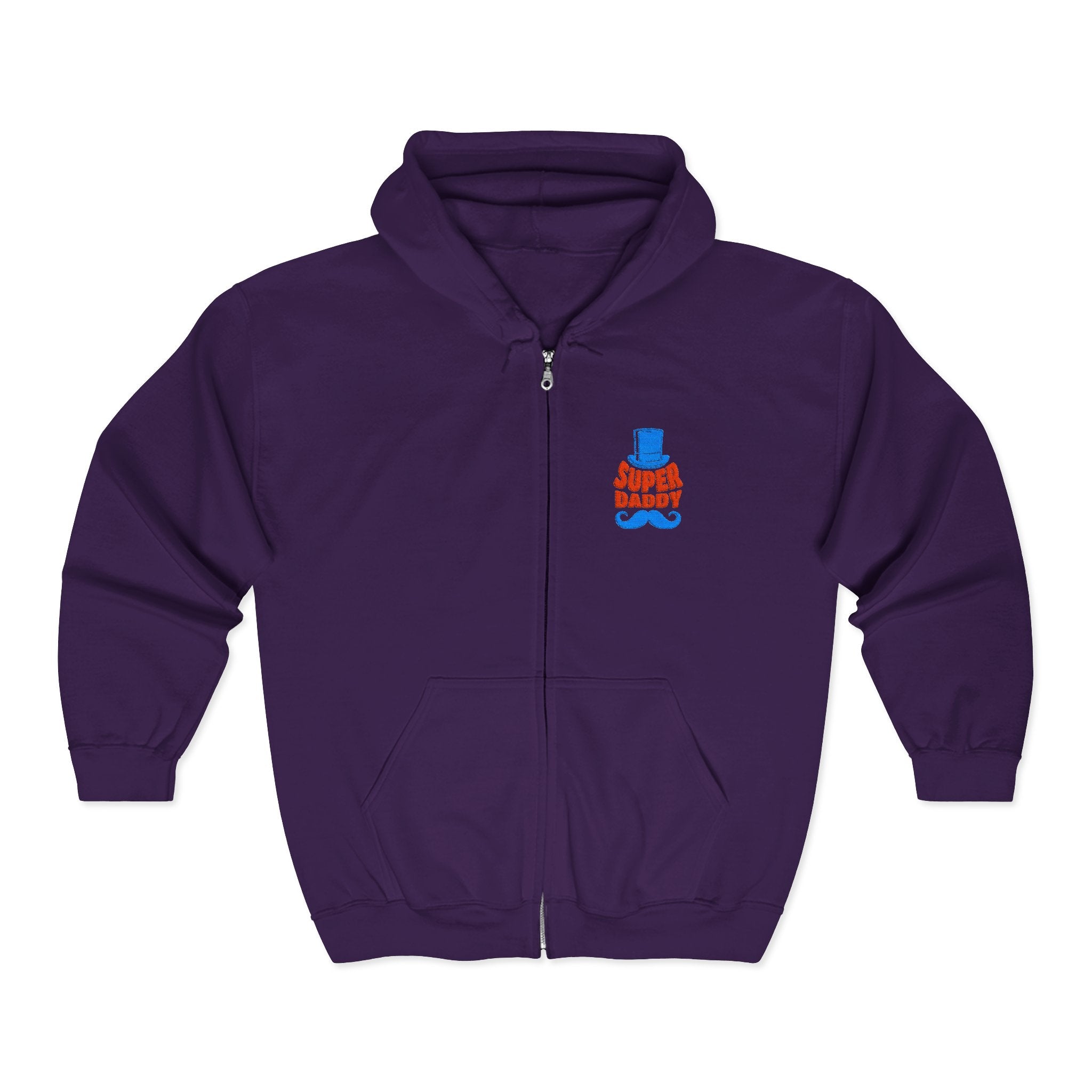 Gildan 18600 Unisex Full Zip Hoodie | Super Daddy Embroidery