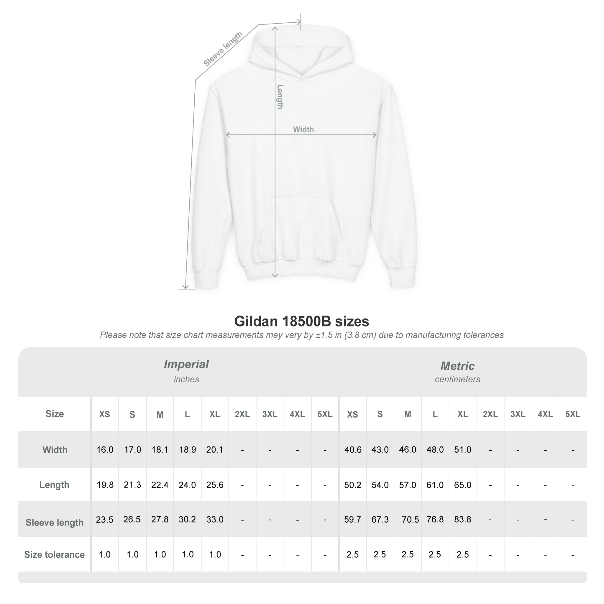 Gildan 18500B Unisex Youth Hoodie 