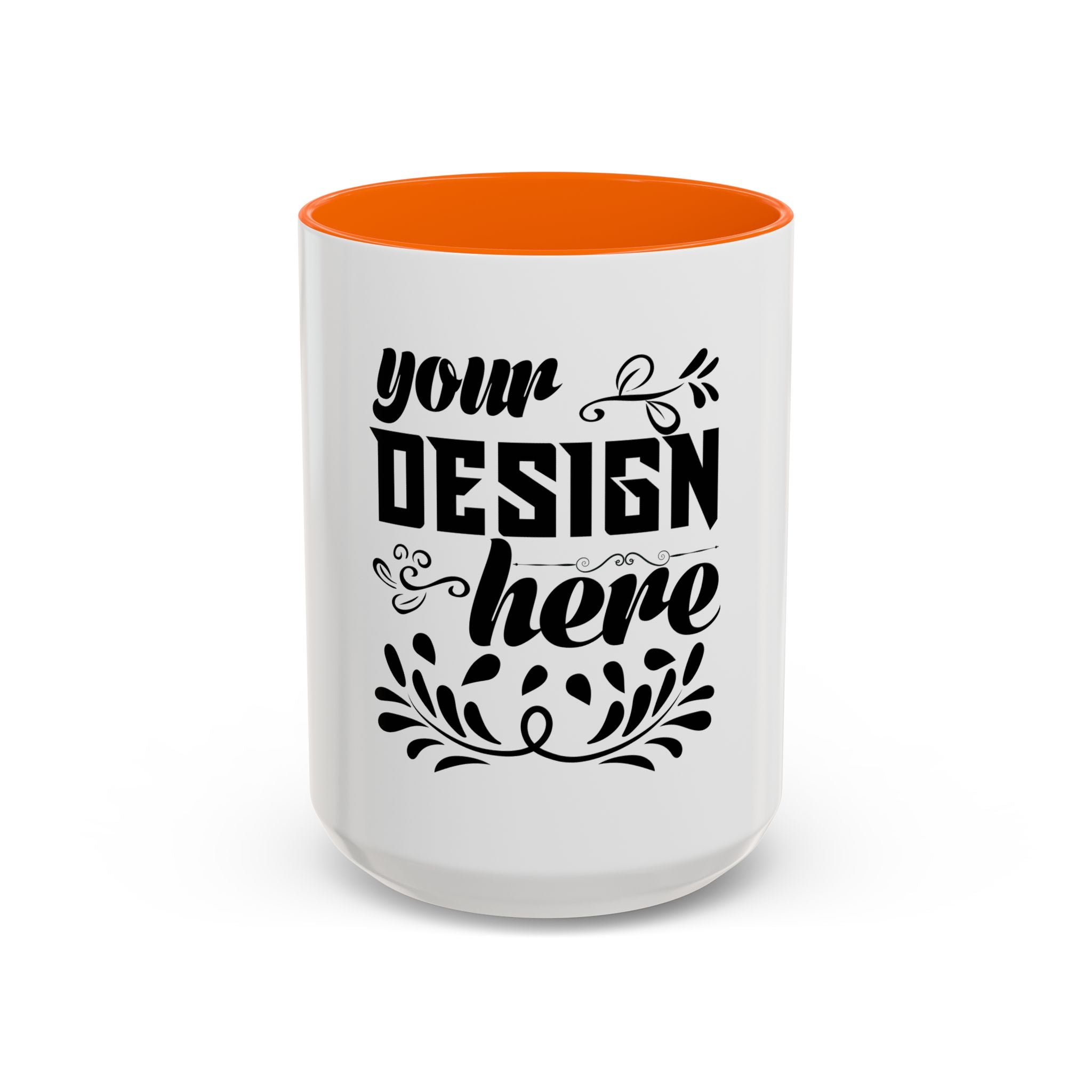 Customizable Accent Coffee Mug 11oz and 15oz Colored Interior Handle
