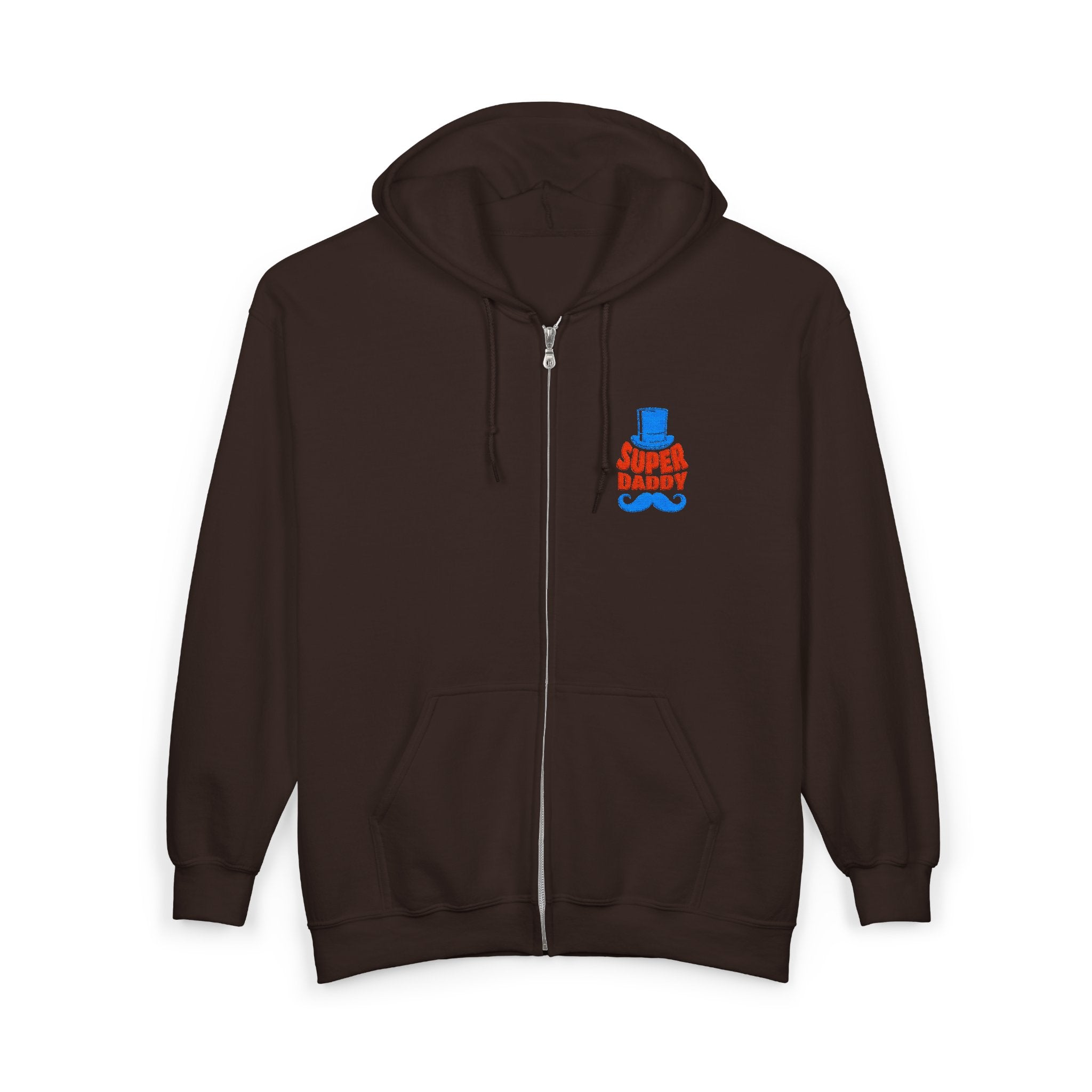 Gildan 18600 Unisex Full Zip Hoodie | Super Daddy Embroidery